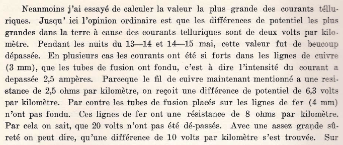 Stenquist 1925, Étude des Courants Telluriques, page 54