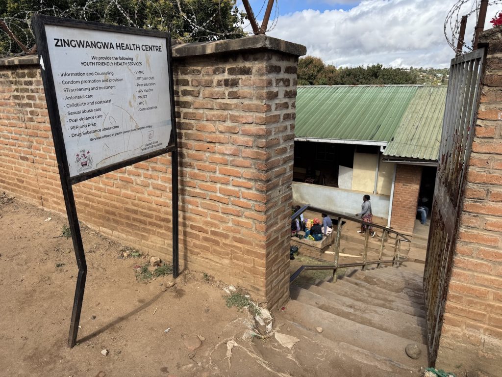 Photo of Zingwangwa Health Centre sign in Malawi.